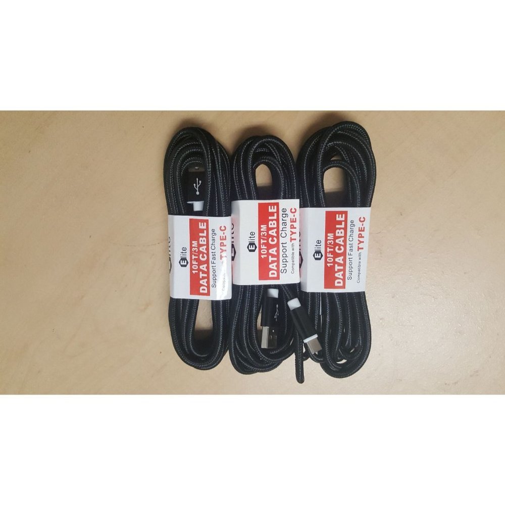 3 Pack 10ft Type C Charging Cable for Samsung and Android phones with C port